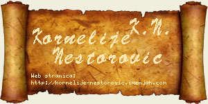 Kornelije Nestorović vizit kartica